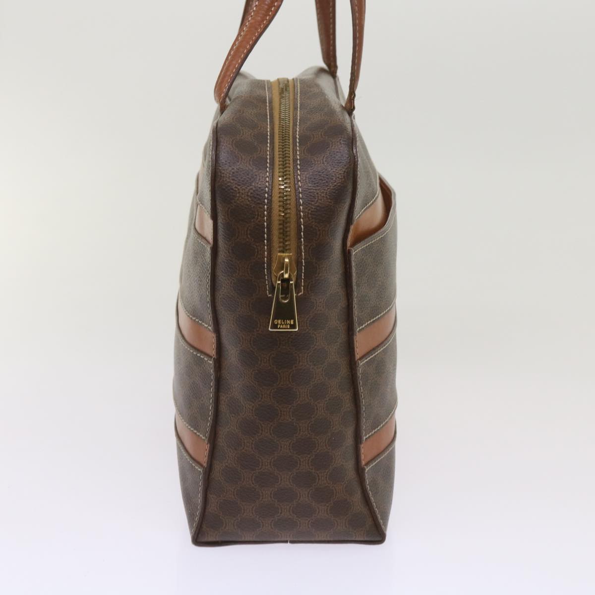 Luxury CELINE Macadam Canvas Hand Bag PVC Brown 66659