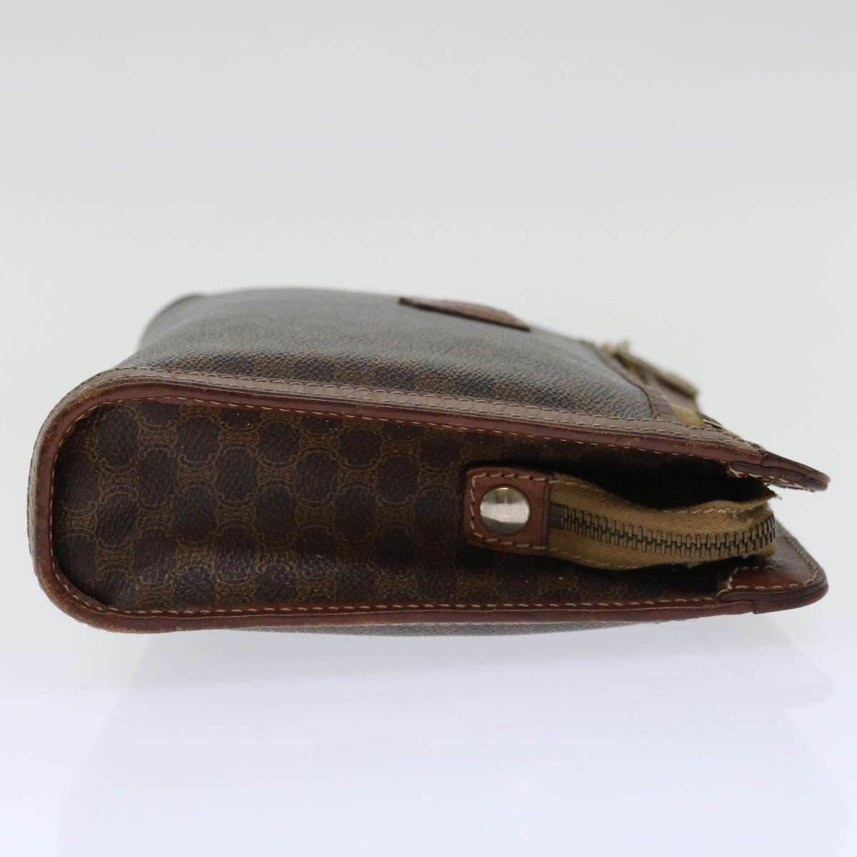 Luxury CELINE Macadam Canvas Clutch Bag PVC Brown 68503