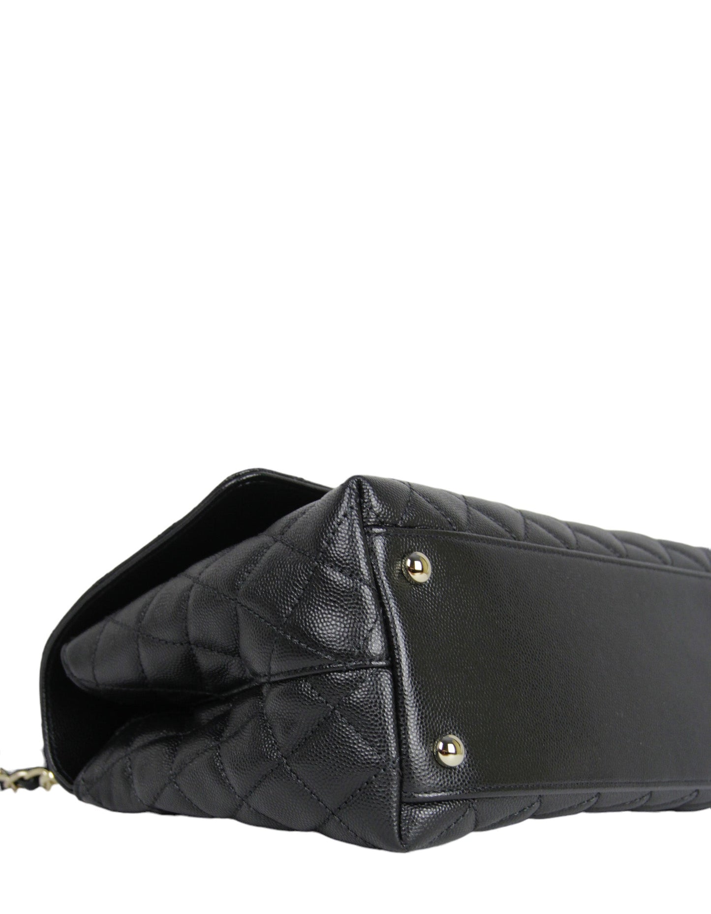 Chanel Black Caviar Small Coco Handle Flap Bag - Rovelle Bags