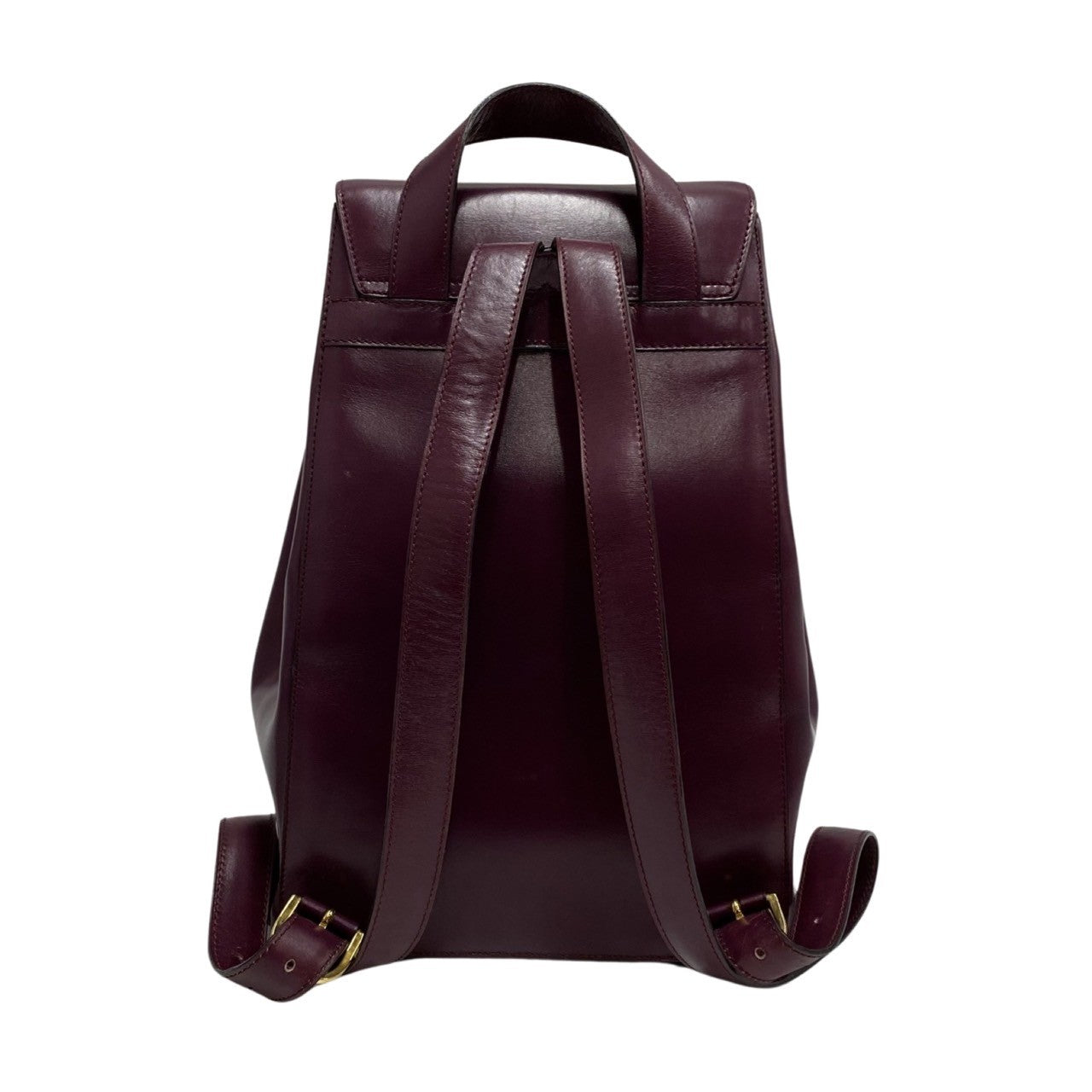 CELINE Backpack Calfskin, Leather purple logo Metal Women