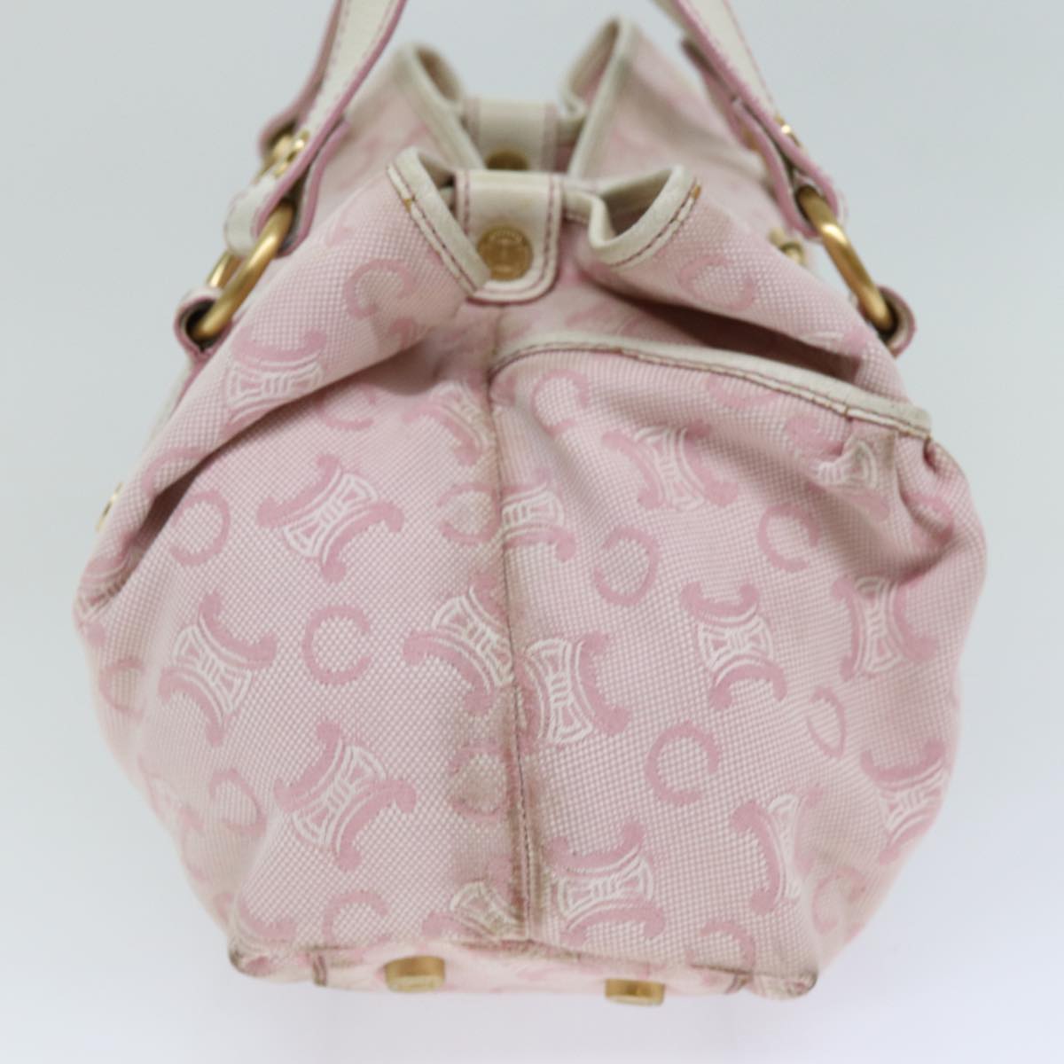 Luxury CELINE C Macadam Canvas Hand Bag Pink 75446