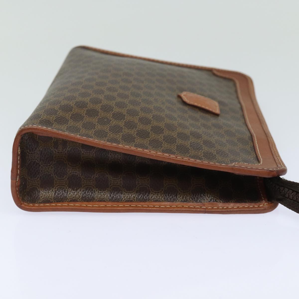 Luxury CELINE Macadam Canvas Clutch Bag PVC Leather Beige 79732