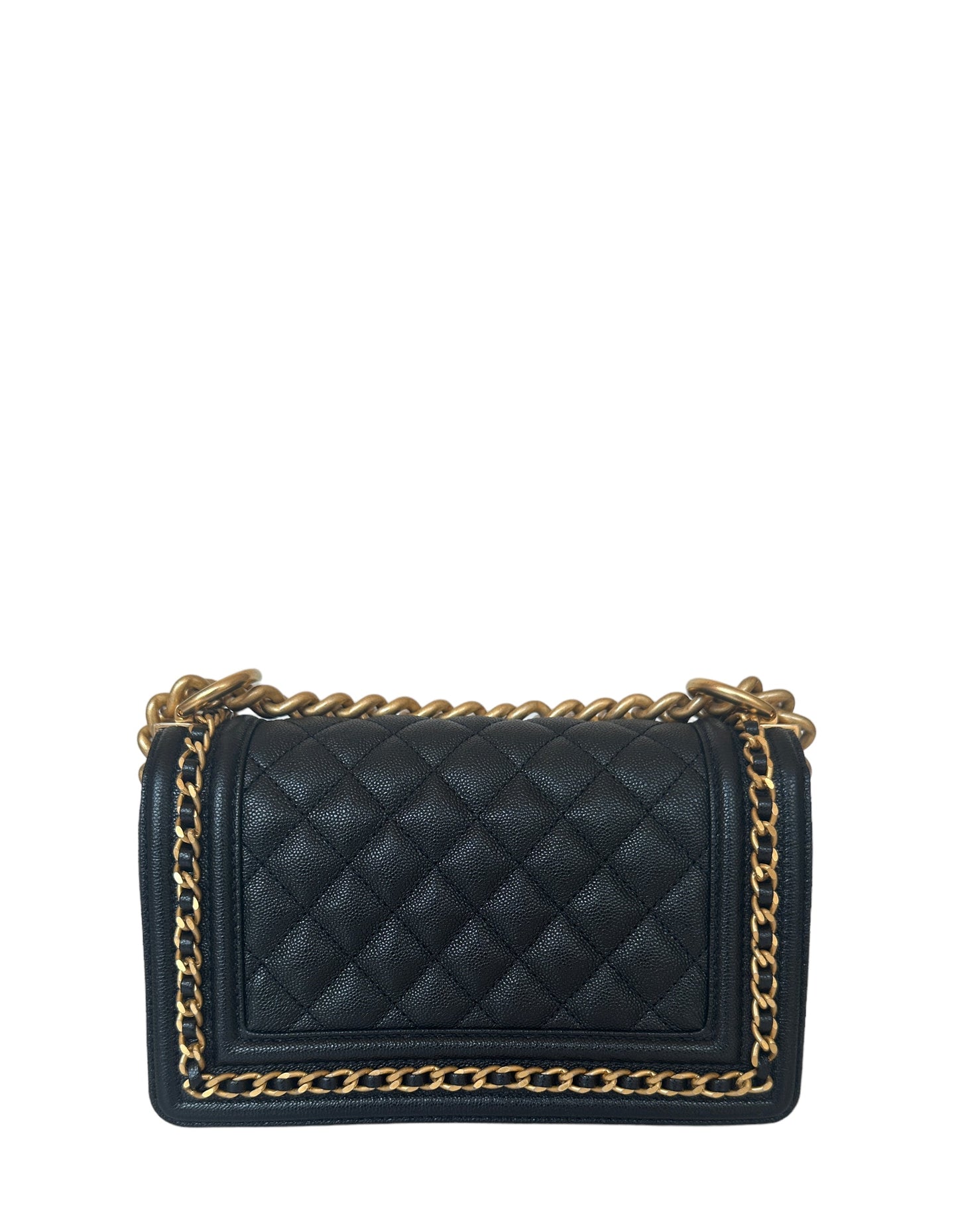 Chanel Black Caviar Leather Small Quilted Handbag - Rovelle Bags