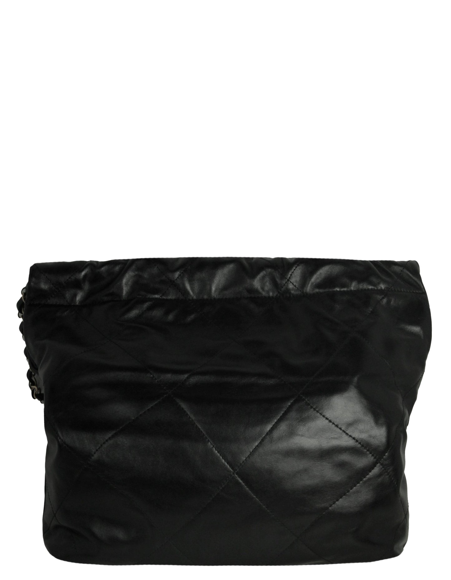 Chanel Black Shiny Calfskin Quilted Small Tote Bag - Rovelle Bags
