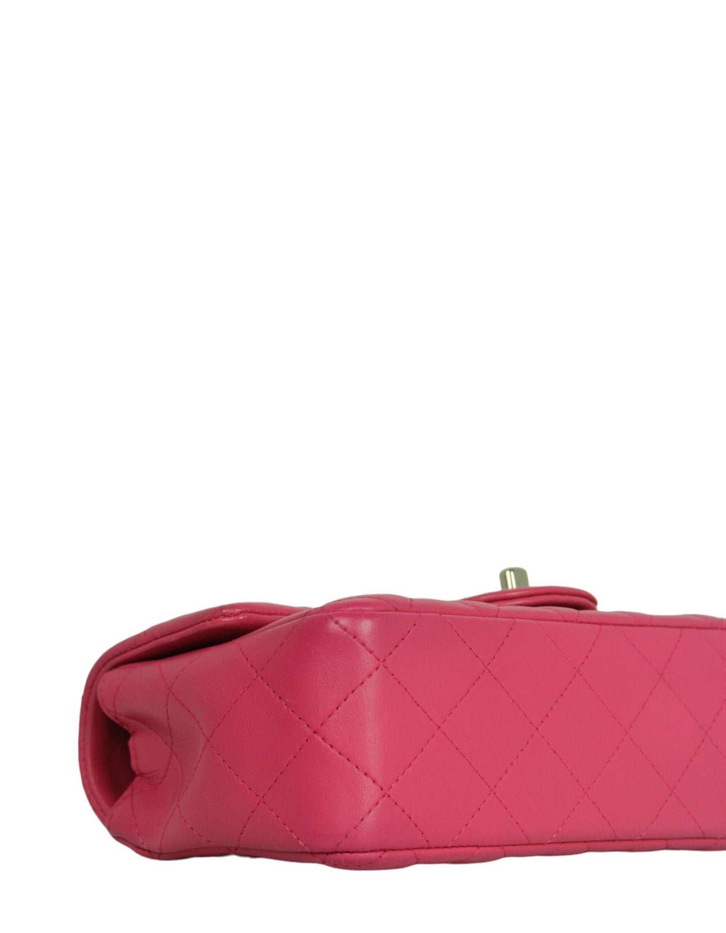 Chanel Pink Lambskin Leather Quilted Rectangular Flap Bag - Rovelle Bags
