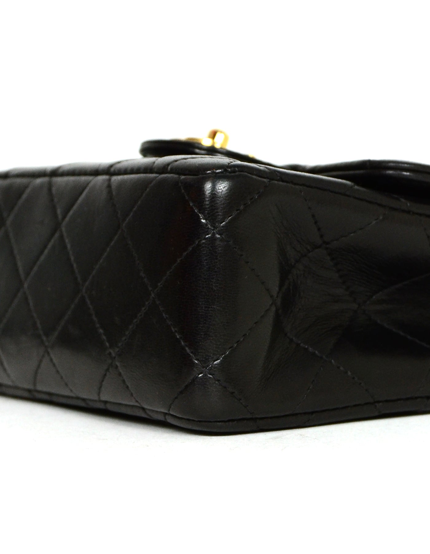 Chanel '90s Black Lambskin Leather Quilted Flap Bag - Rovelle Bags
