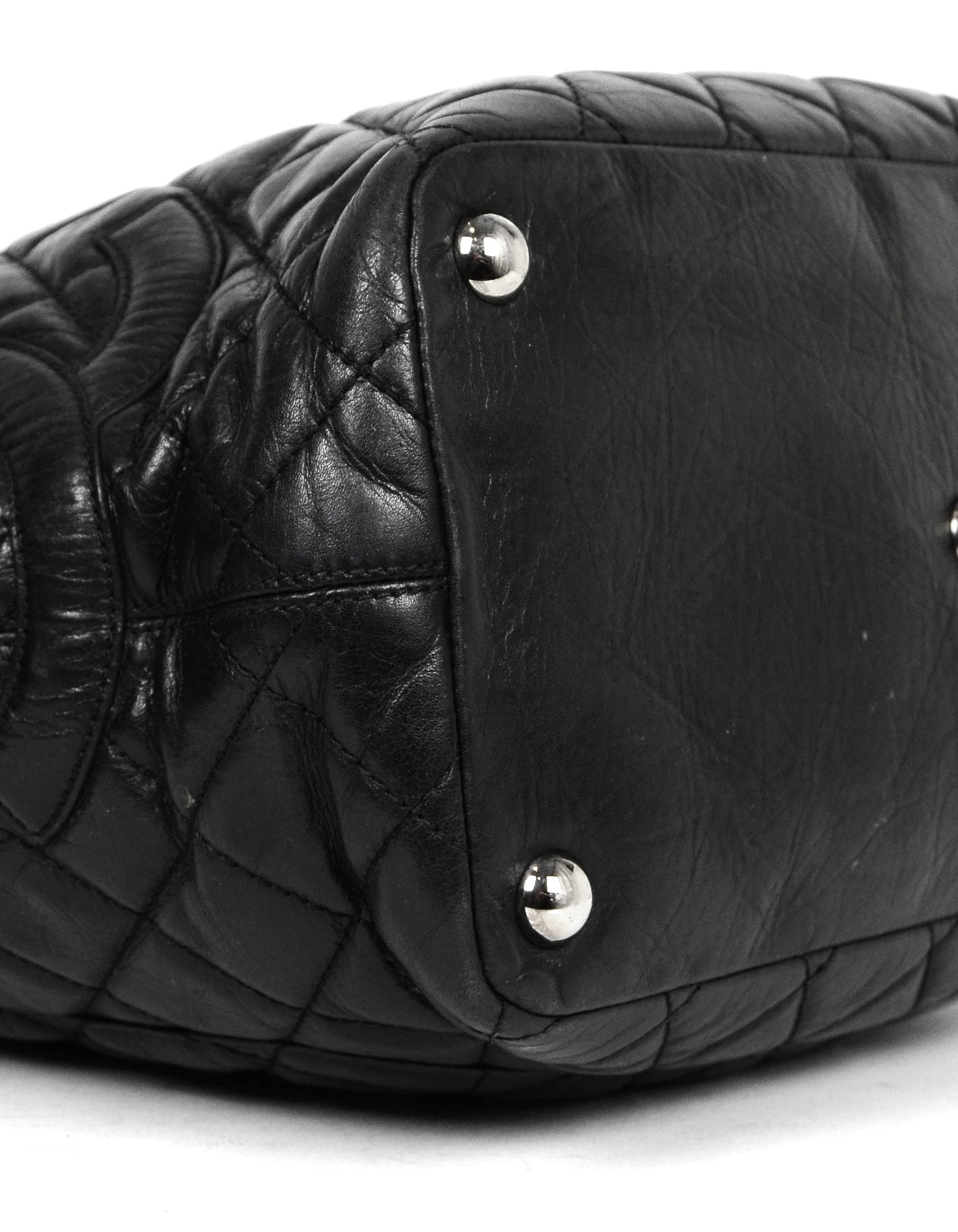 Chanel Leather Black Calfskin Leather CC Tote Bag - Rovelle Bags