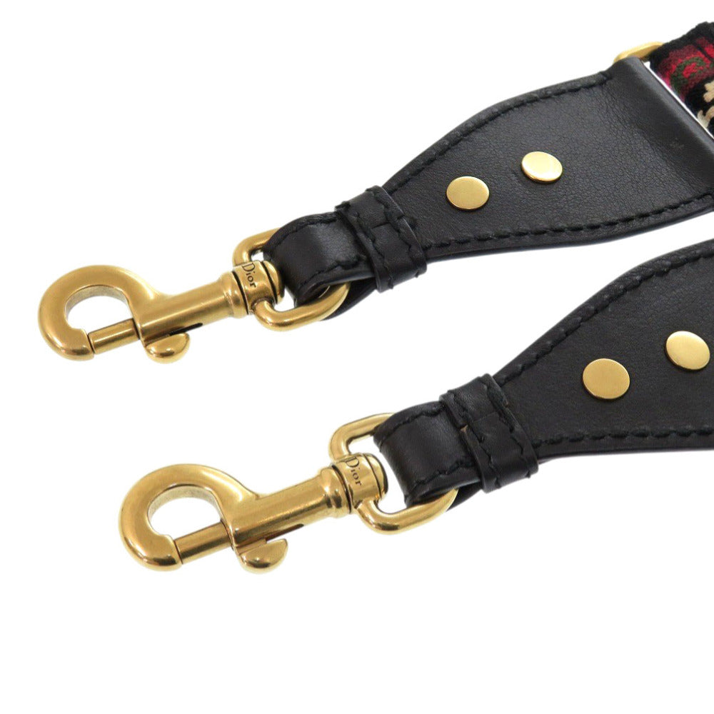 Christian Dior Shoulder strap Canvas, Leather black Medallion