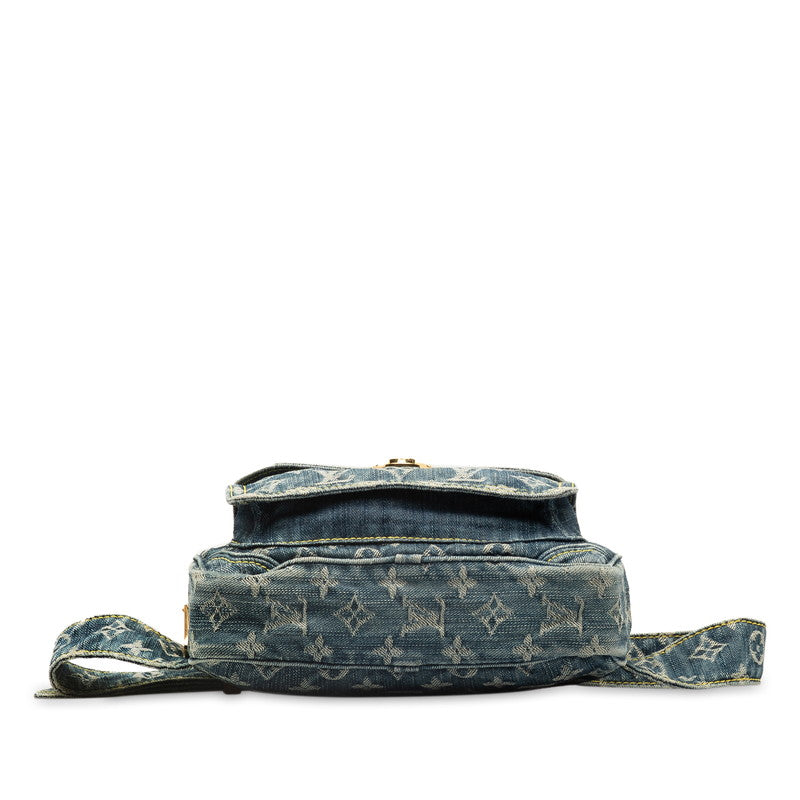 Louis Vuitton Monogram Denim Pouch Indigo Body Bag Waist Bag M95347 Blue Denim Leather Louis Vuitton