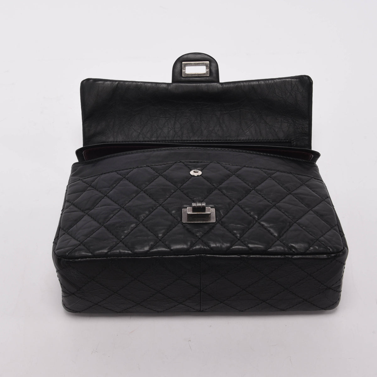 Chanel Black Distressed Calfskin 2.55 Reissue Flap Bag - Rovelle Bags