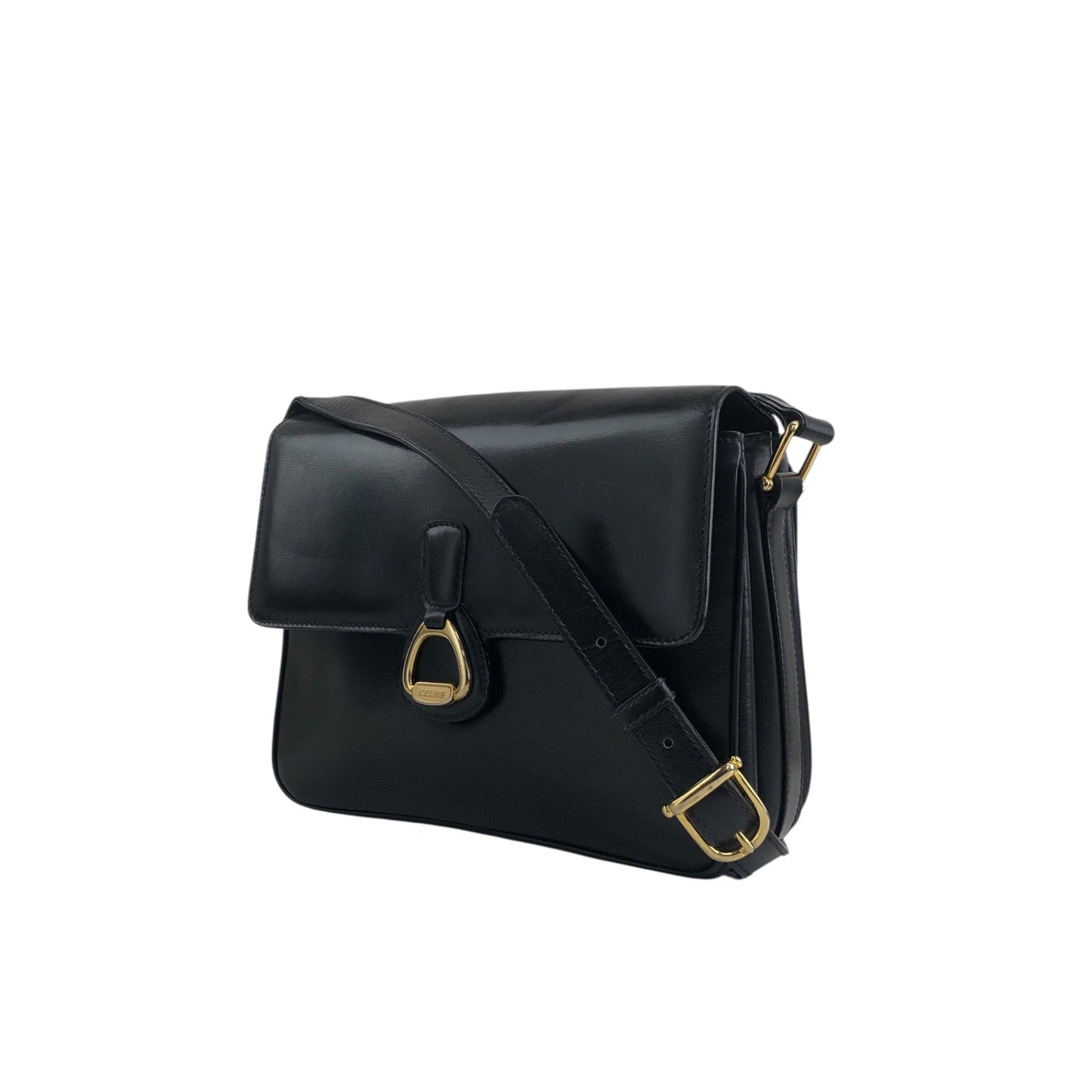 CELINE Horse Bit Crossbody Shoulder bag Black