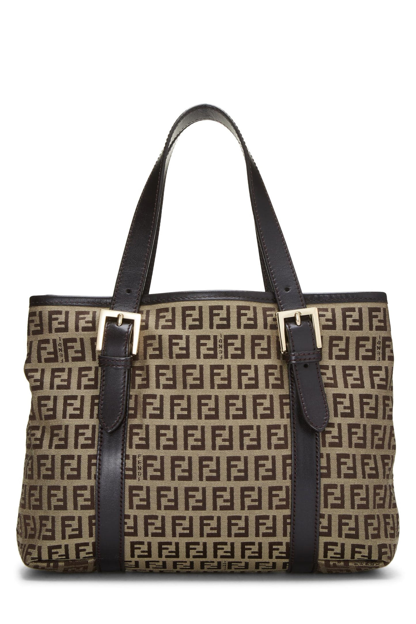 Fendi, Brown Zucchino Canvas Handbag Small, Brown