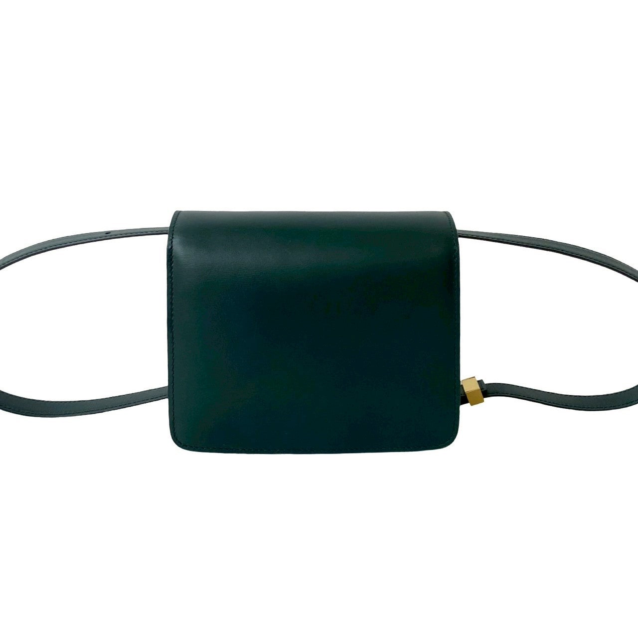 CELINE Shoulder Bag leather green Classic box small