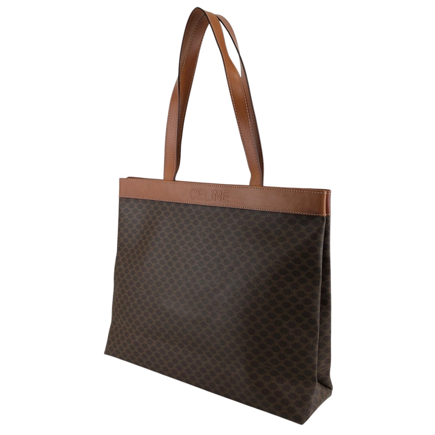 CELINE Macadam Logo Embossed Handbag Brown fag5p8
