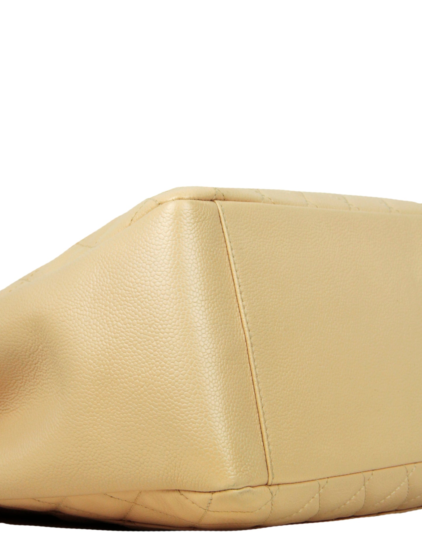 Chanel Beige Caviar Leather Quilted Grand Tote Bag - Rovelle Bags