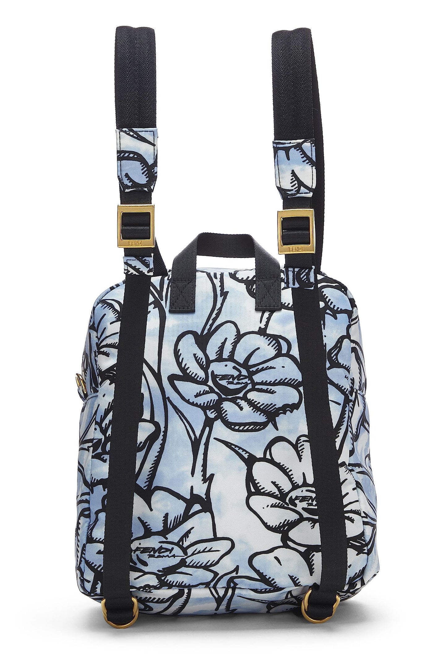 Fendi, Blue & Black Nylon Printed Backpack Small, Multi