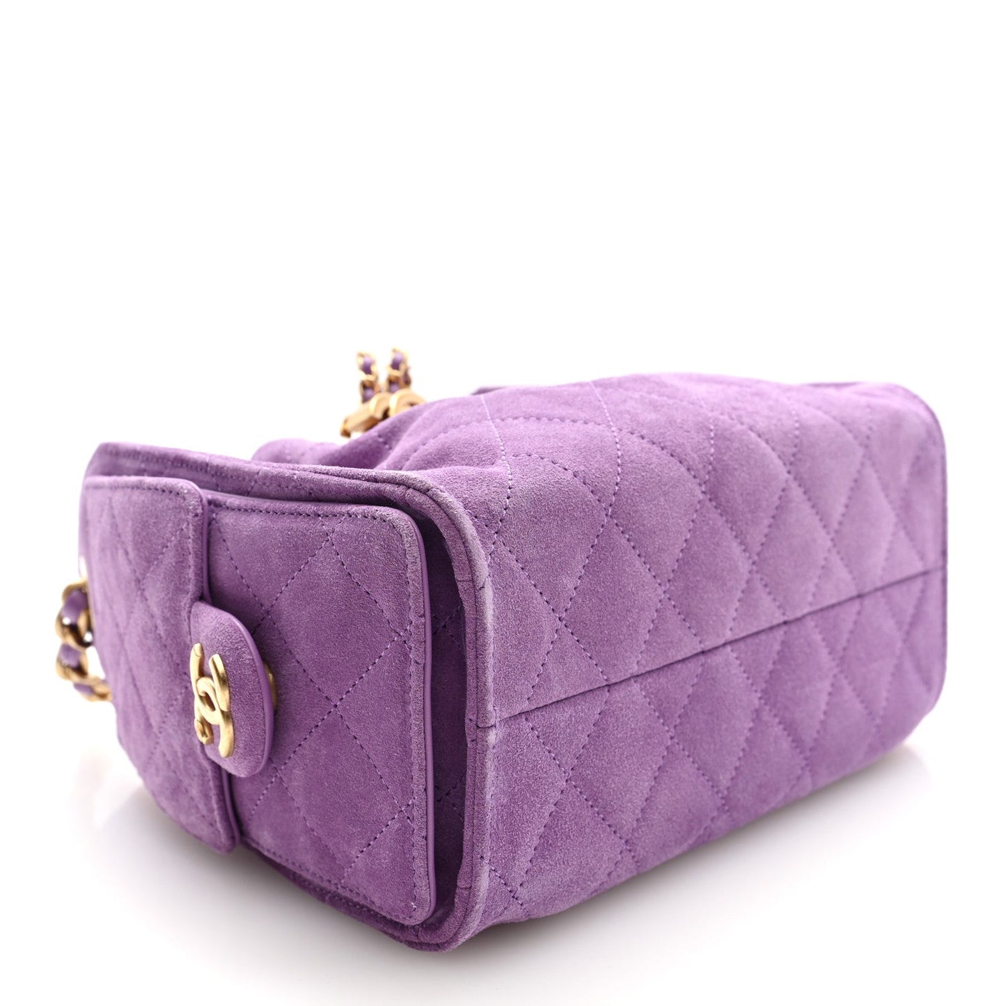 Chanel Suede Quilted Mini Chanel 25 Handbag - Rovelle Bags