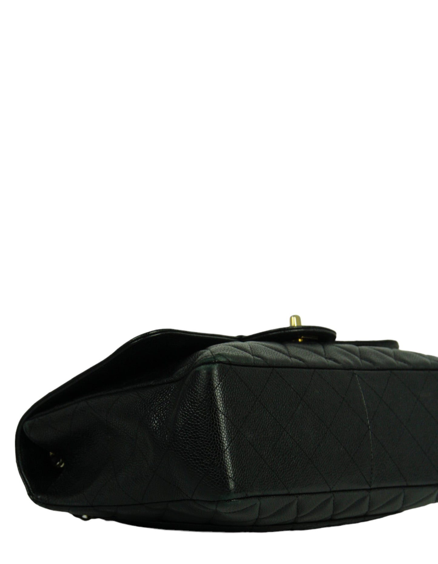 Chanel Black Caviar Leather Single Flap Flap Bag - Rovelle Bags