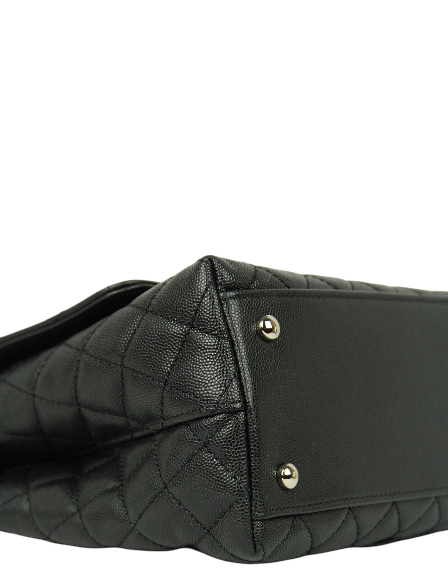 Chanel Black Caviar Small Coco Handle Handbag - Rovelle Bags