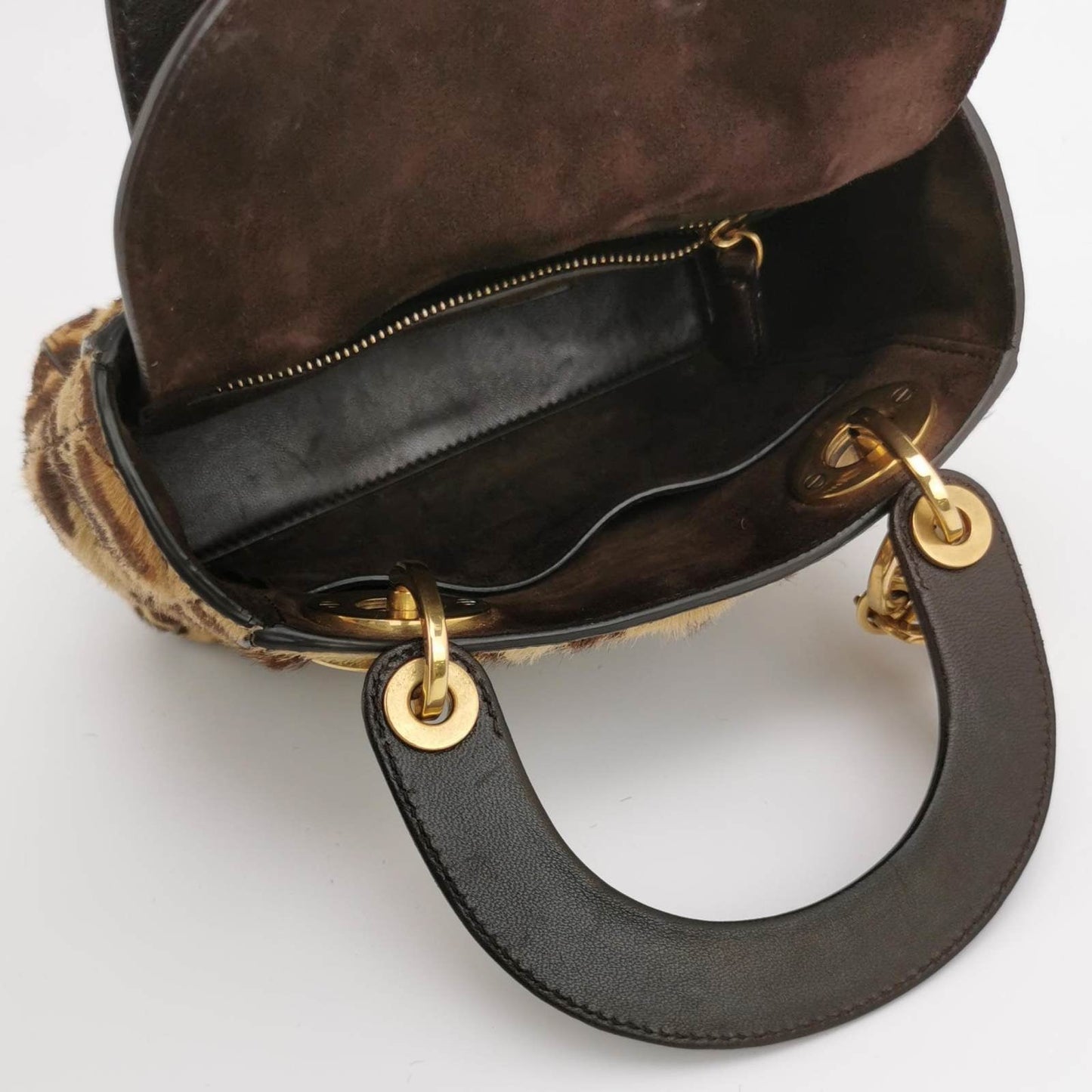 Lady Dior Mini Handbag Pony-style Calfskin Leather Leopard Print