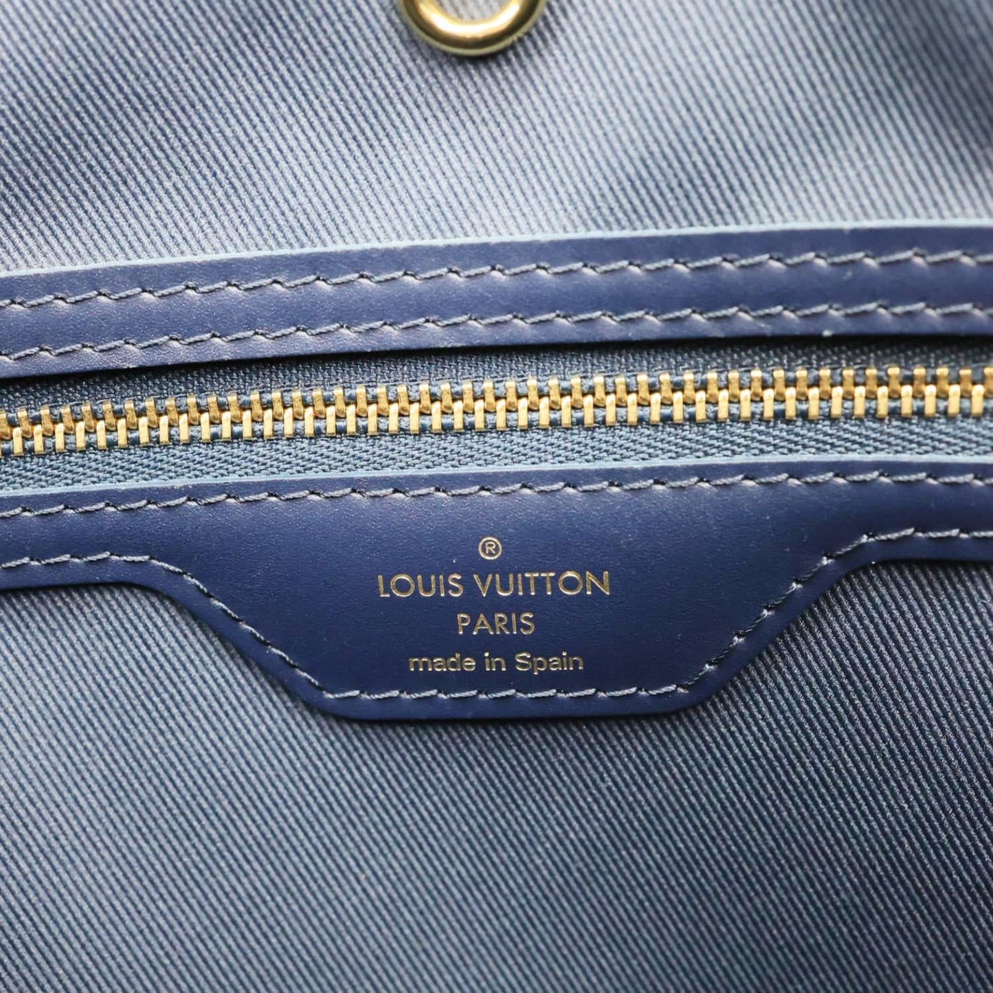 LOUIS VUITTON Neverfull MM Monoglam Jacquard Tote Bag Navy Blue