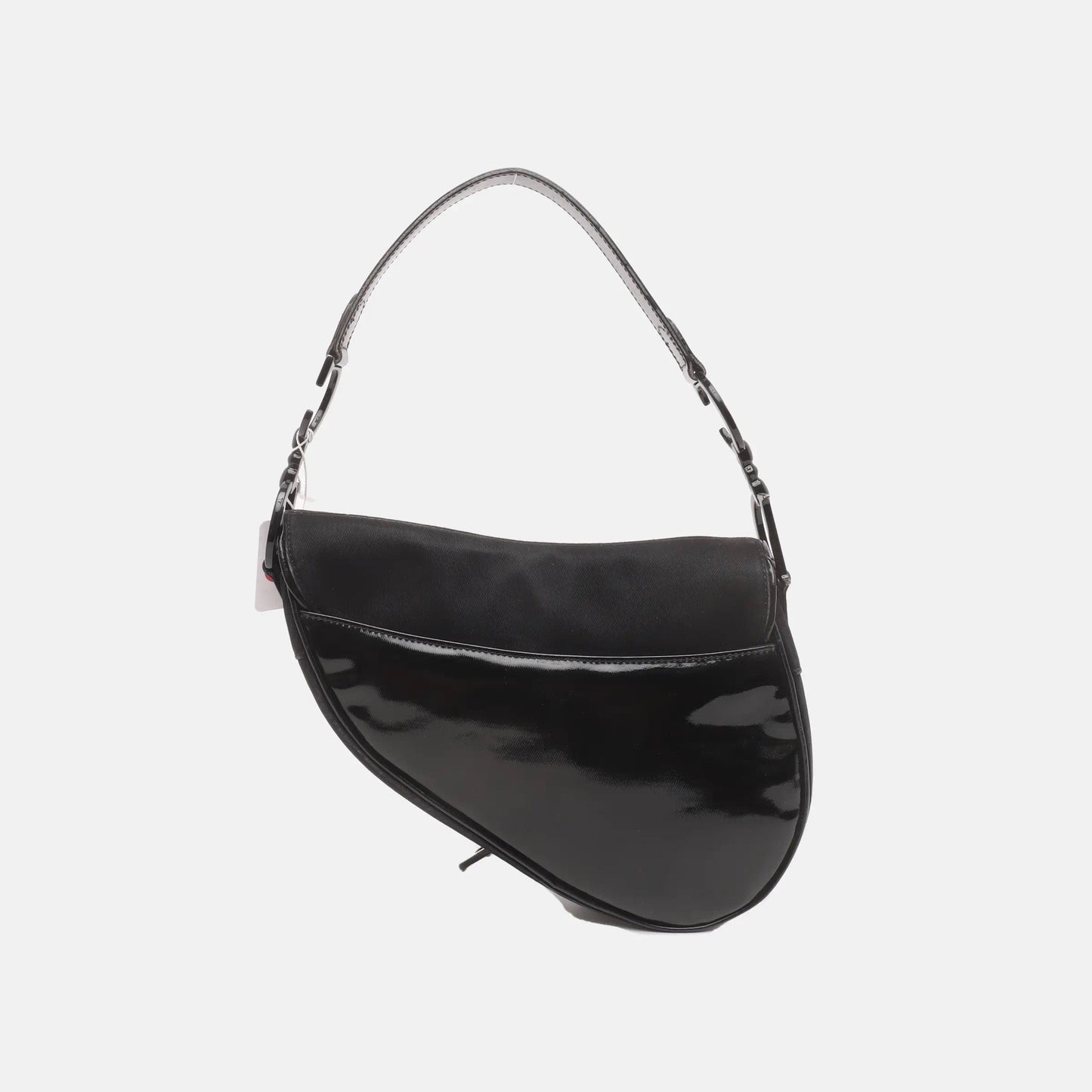 Dior Saddle So Black Fabric and Patent Leather Shoulder Bag
