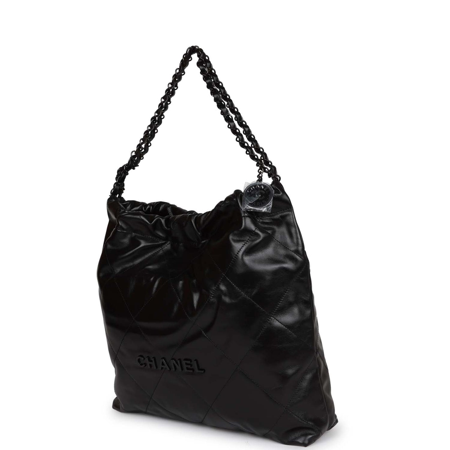 Chanel Medium 22 Bag SO Black Calfskin Aged Black Hardware