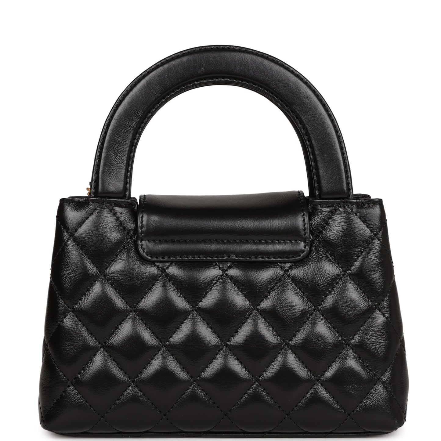 Chanel Small Kelly Shopper Black Shiny Aged Calfskin Brushed Gold Hardware