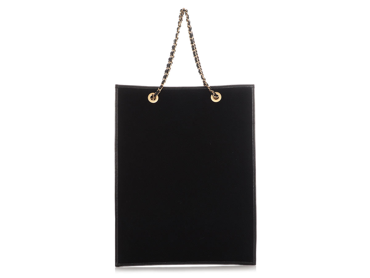 Chanel Black Wool Coco Silhouette Tote