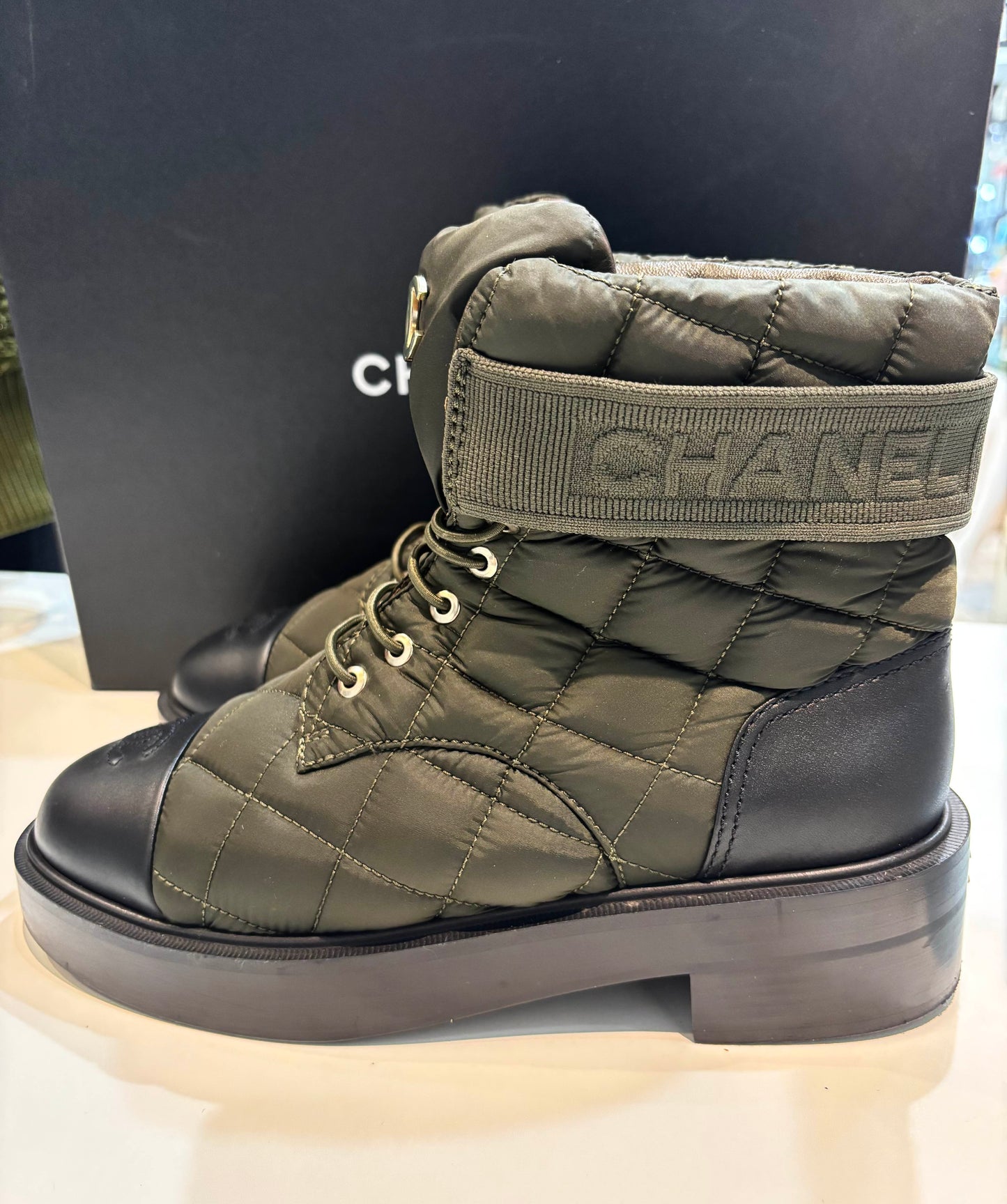 Chanel OLIVE AND BLACK Handbag - Rovelle Bags
