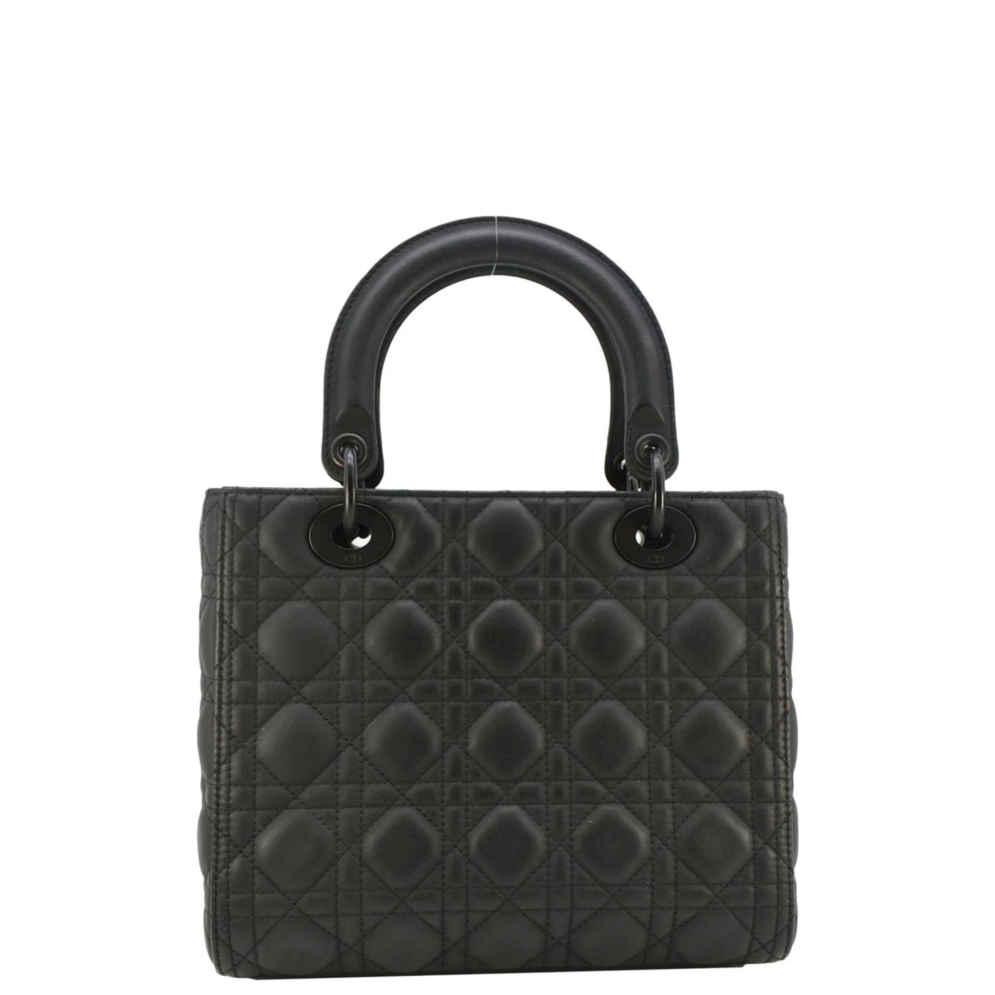 CHRISTIAN DIOR Lady Dior Ultra Matte Cannage Calfskin Leather Shoulder Bag Black