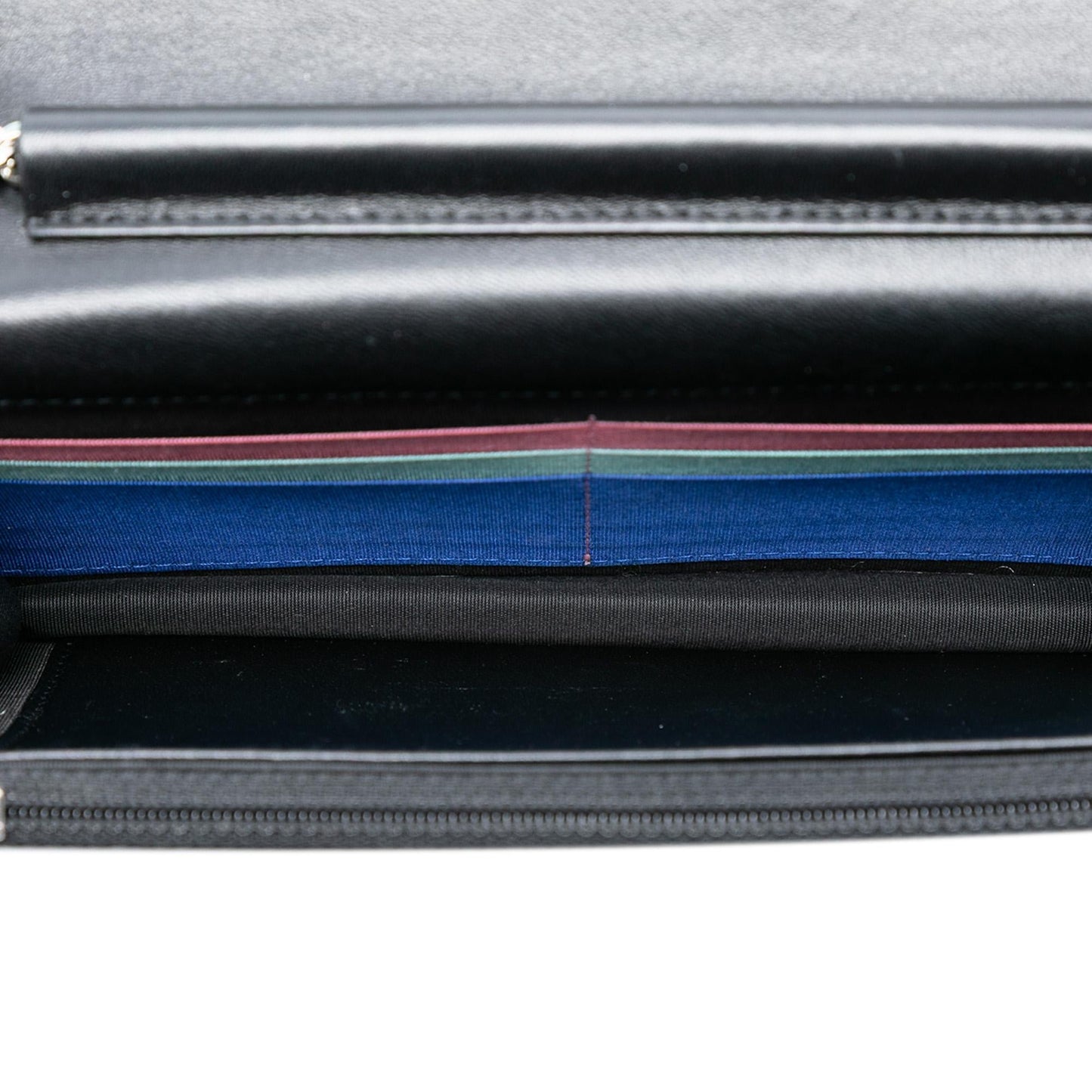 Chanel CC Quilted Lambskin Multicolor Border Full Flap Wallet on Chain