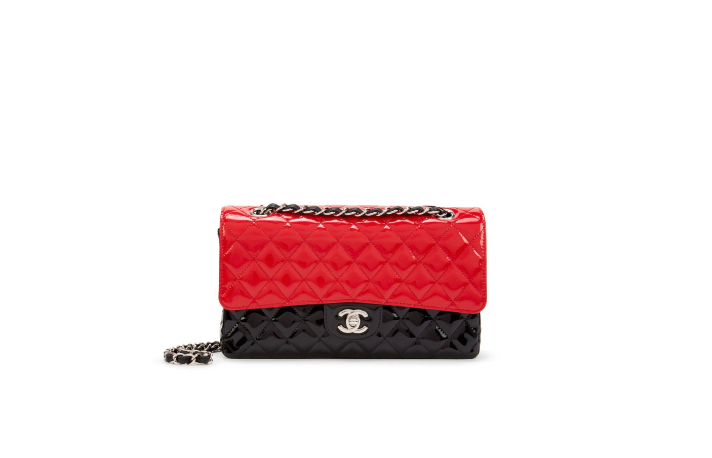 Chanel QUILTED PATENT BI-COLOR Flap Bag - Rovelle Bags