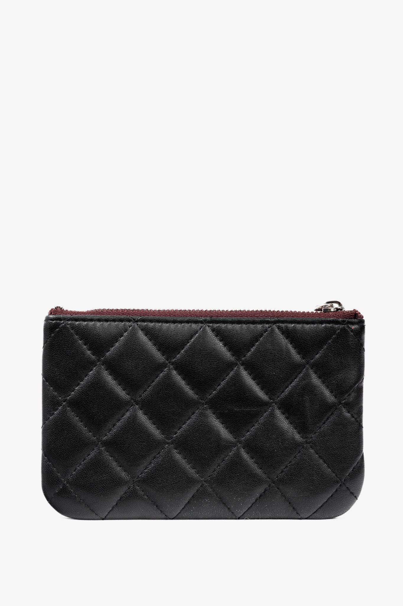 Chanel Black Lambskin Classic Zipped O Clutch Bag - Rovelle Bags