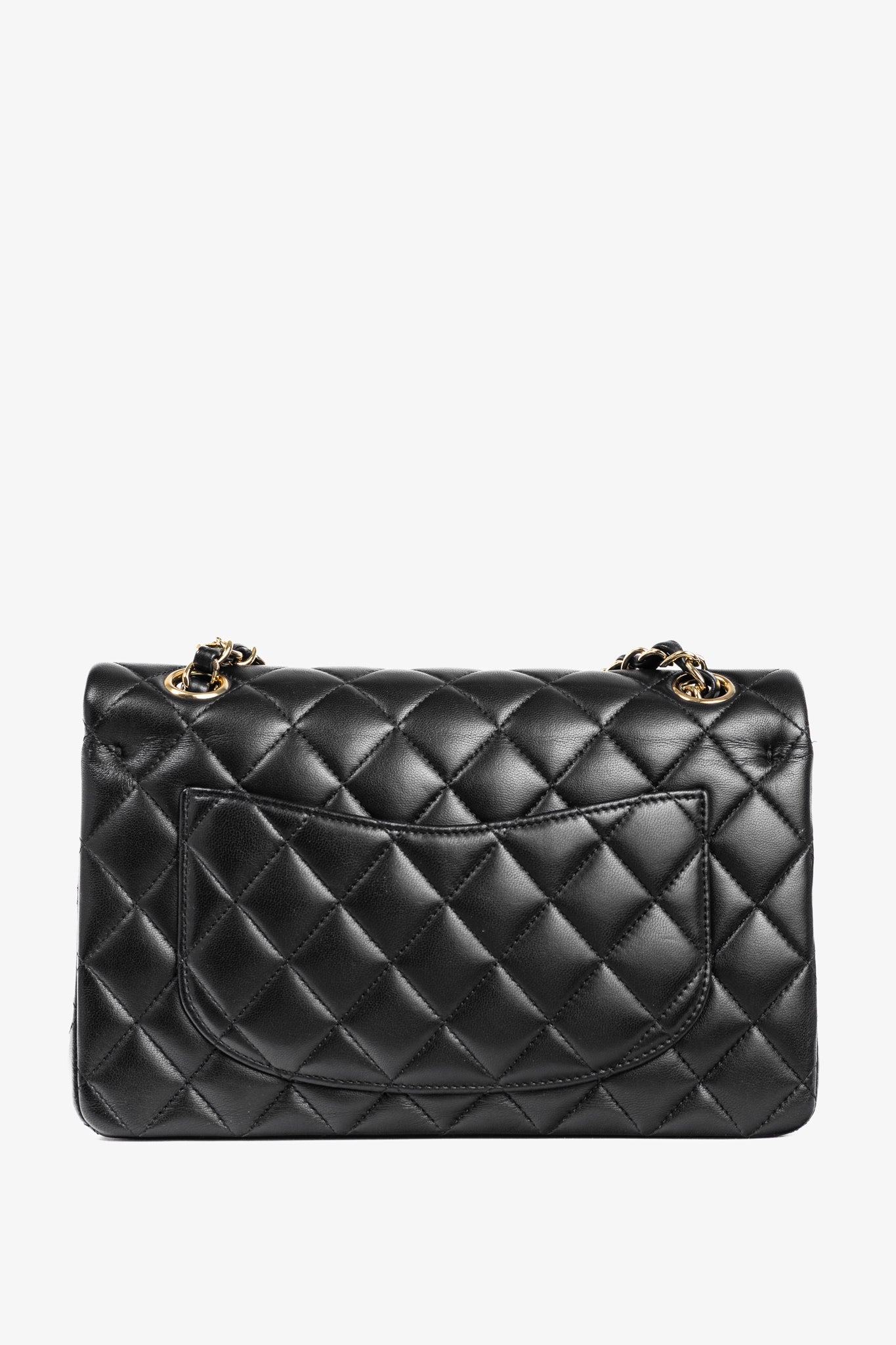 Chanel Small Classic Black Lambskin Quilted Flap Bag - Rovelle Bags