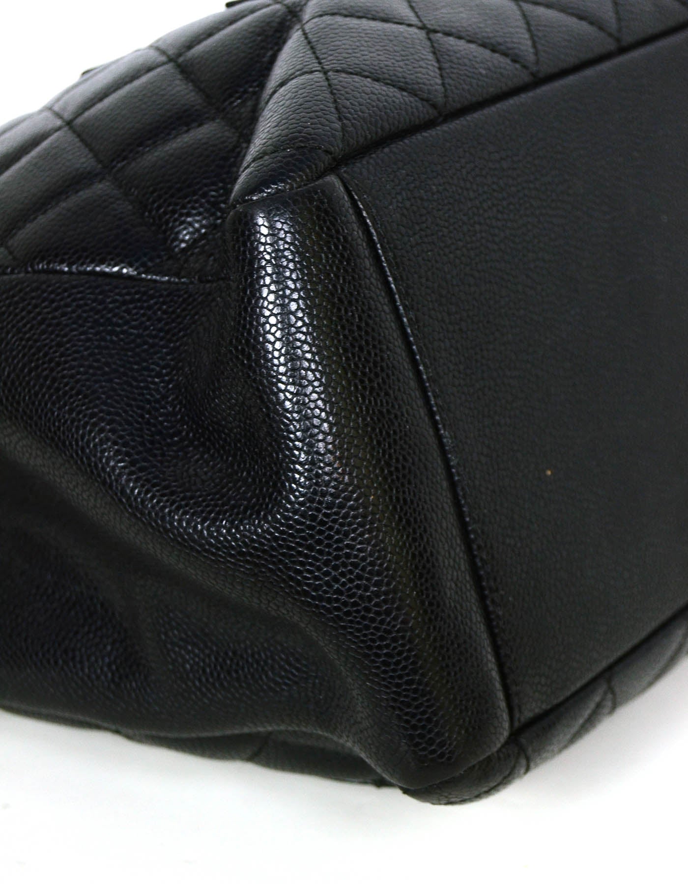Chanel Black Caviar Leather Quilted Grand Tote Bag - Rovelle Bags