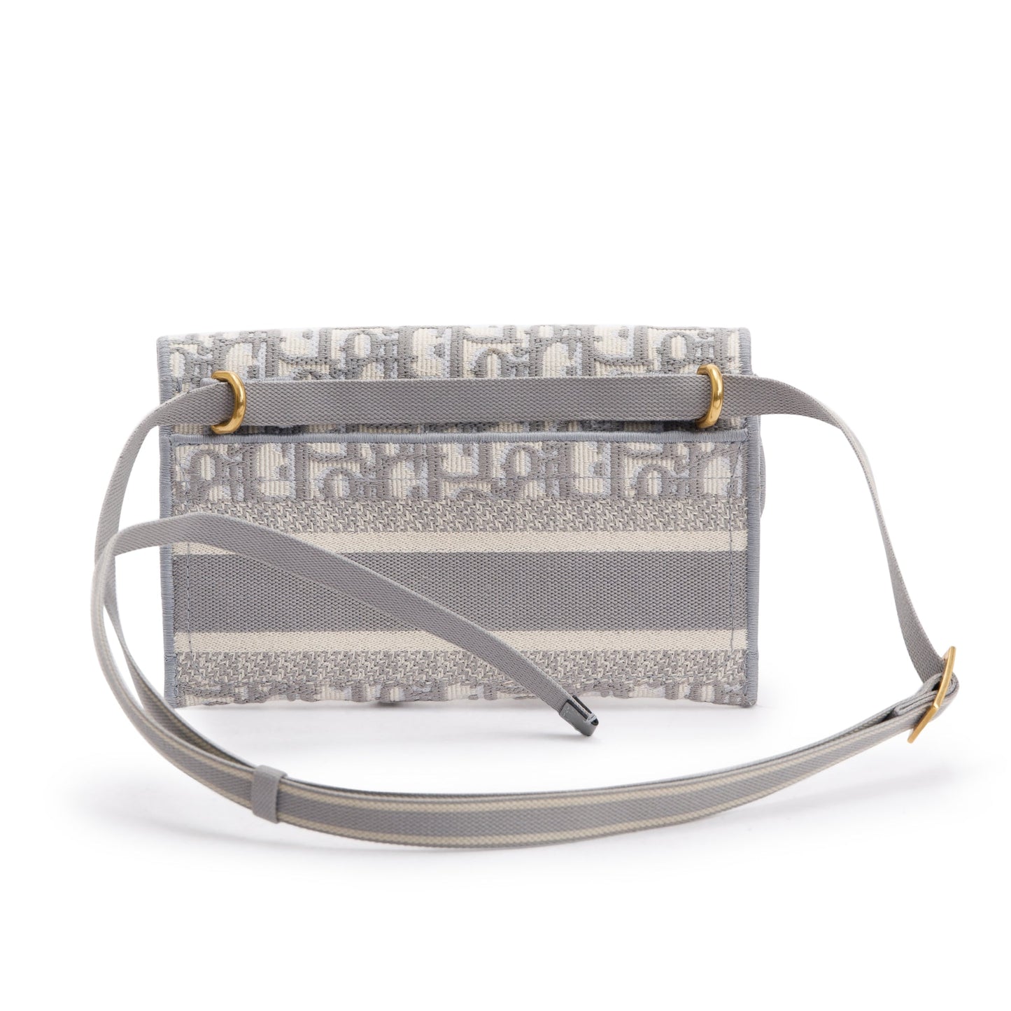 Christian Dior 2022 Grey Oblique Slim Saddle Belt Pouch