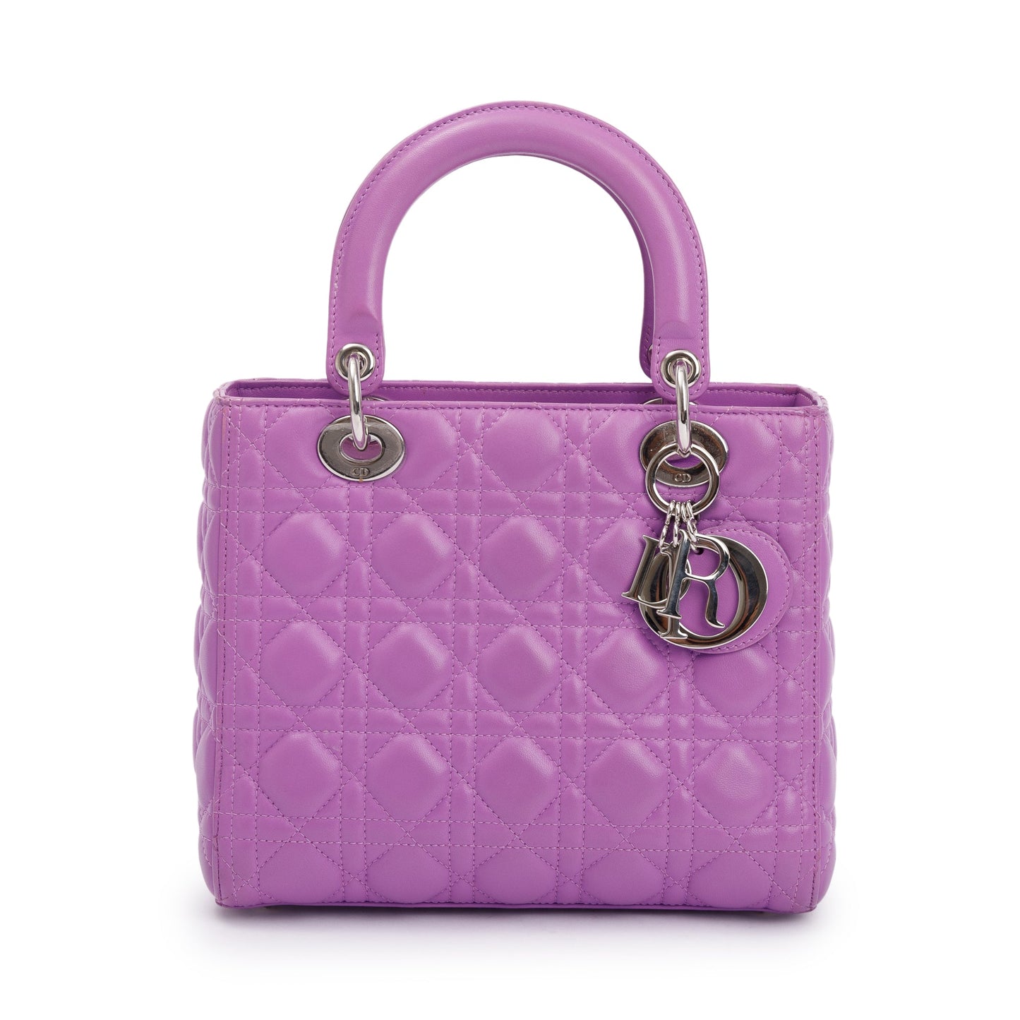 Christian Dior Purple Cannage Lambskin Leather Medium Lady Dior Bag