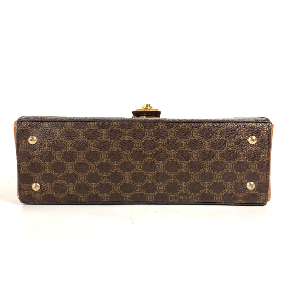 CELINE Handbag Leather / canvas Brown Macadam Women