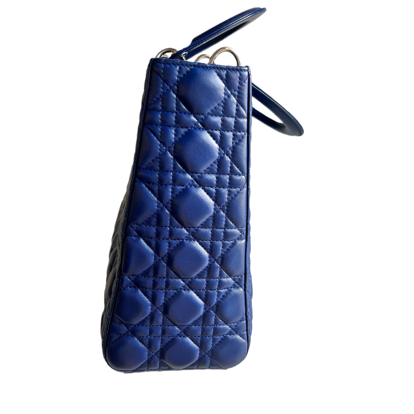 Lady Dior Large Bag Navy Lambskin Cannage Leather