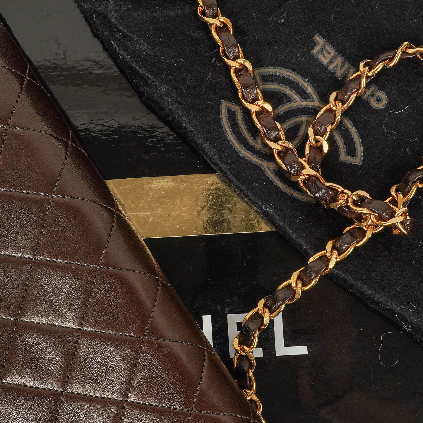 Chanel Classic Full Flap Bag Brown Quilted Lambskin 24K Gold-Plated Hardware