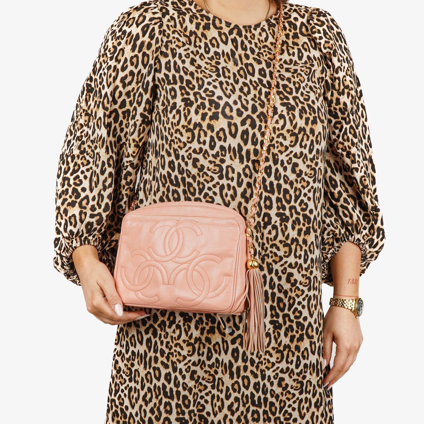 Chanel Triple CC Camera Tassel Lambskin Shoulder Bag