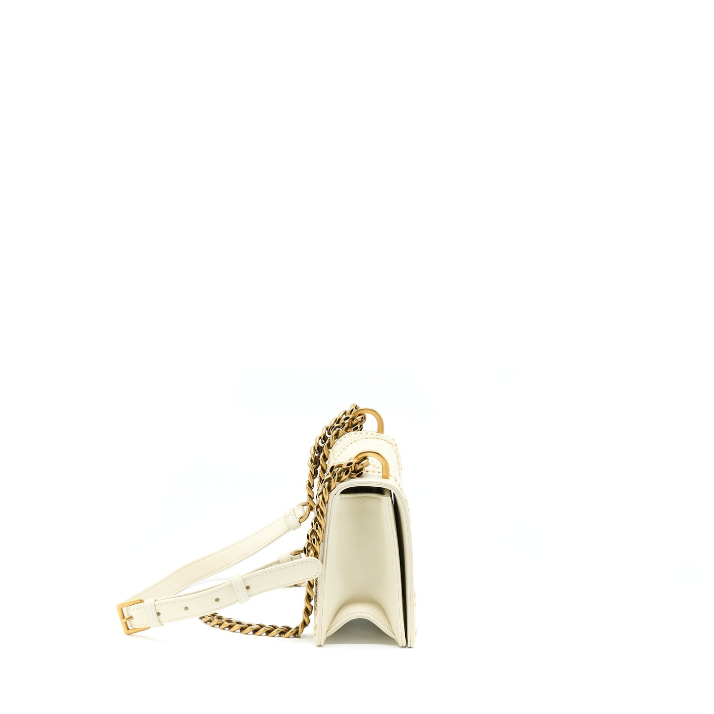 Dior Small Diorama Rockstud Crossbody Purse Lambskin White