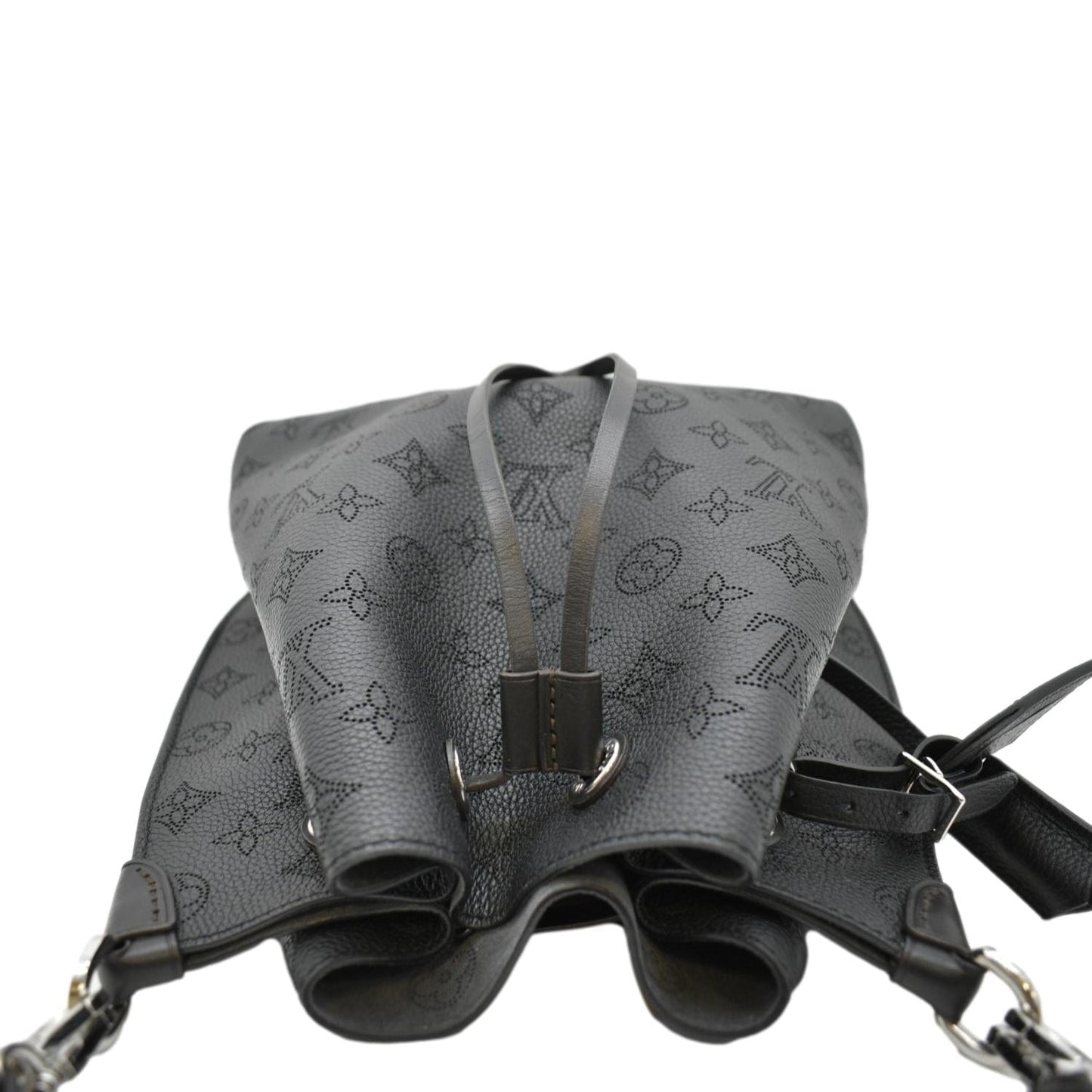 LOUIS VUITTON Muria Mahina Perforated Leather Shoulder Bag Black
