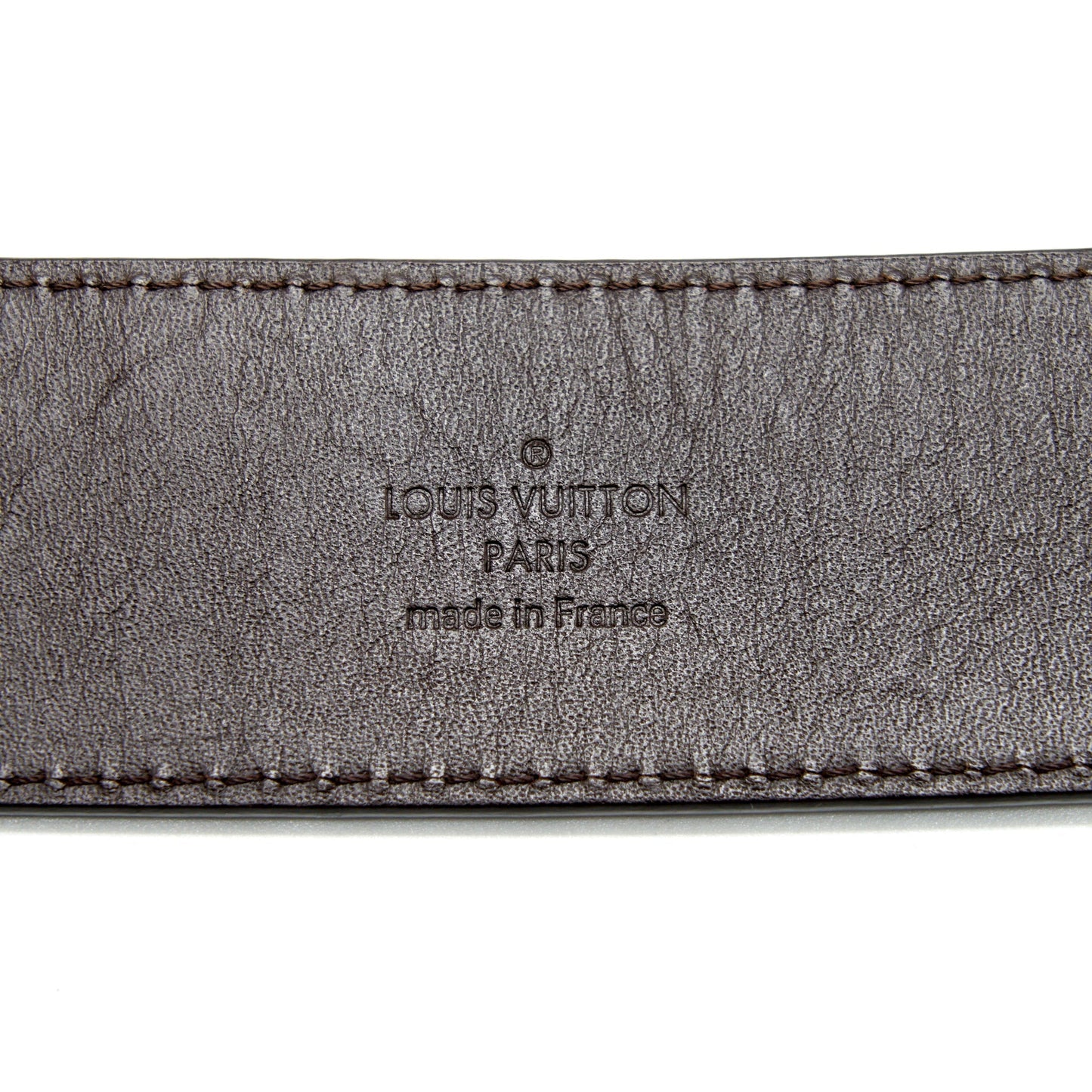 LOUIS VUITTON INITIALES BELT DAMIER EBENE CANVAS BROWN 95CM