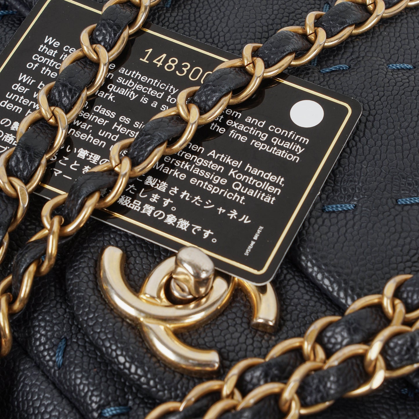 Chanel Wild Stitch Navy Caviar Single Flap
