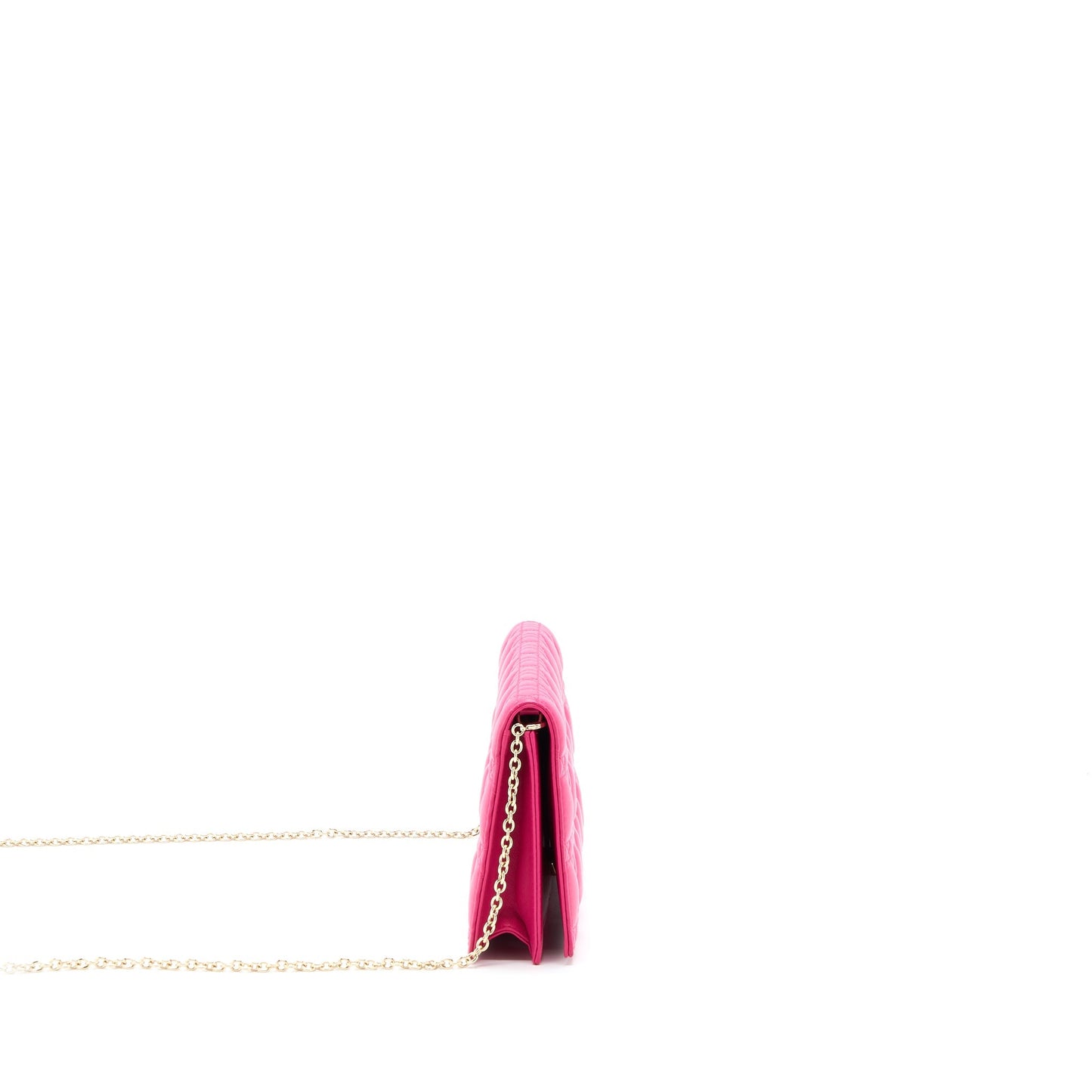 Dior Cannage Quilted Lady Dior Chain Clutch Lambskin Pink