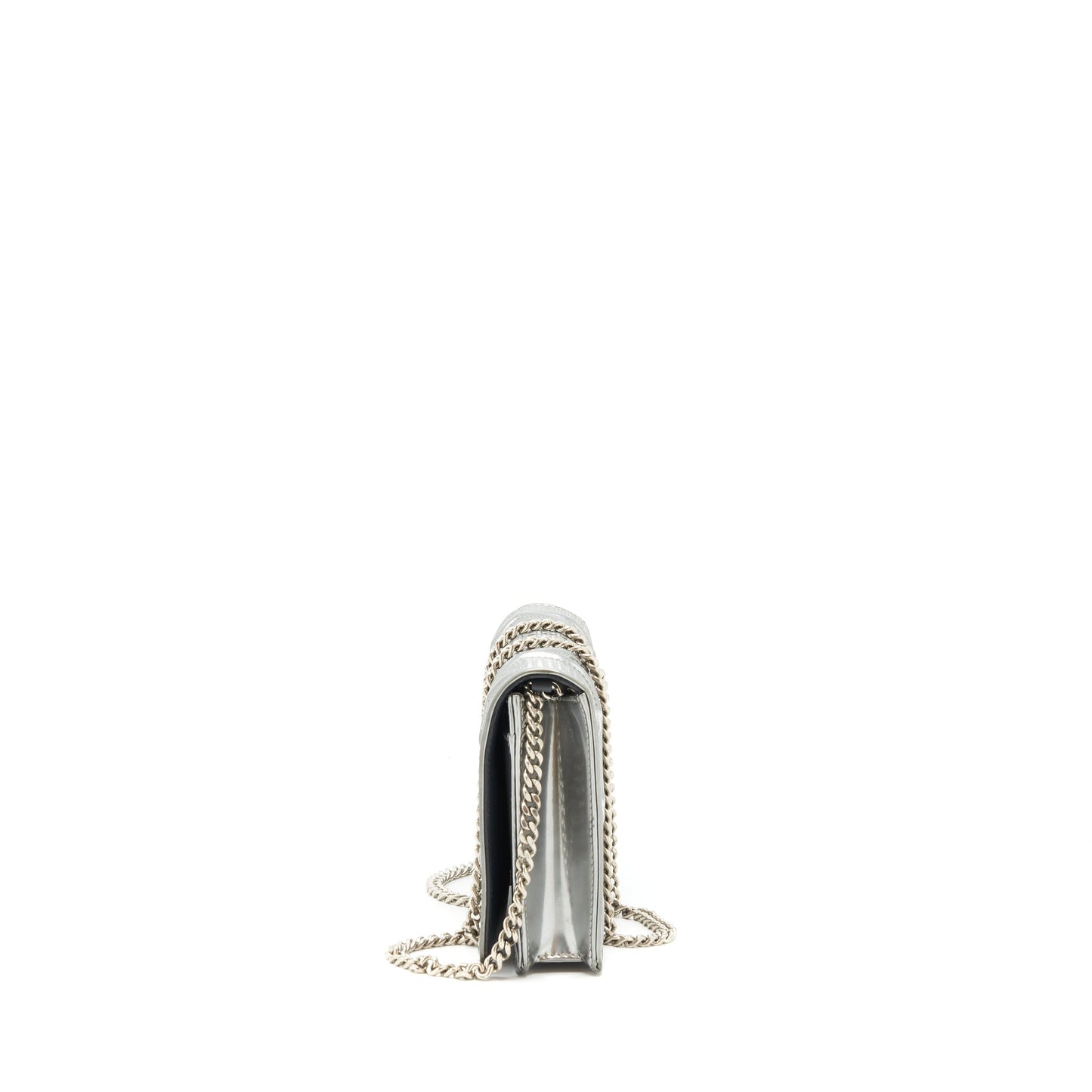 Dior Diorama Wallet on Chain Metallic Silver