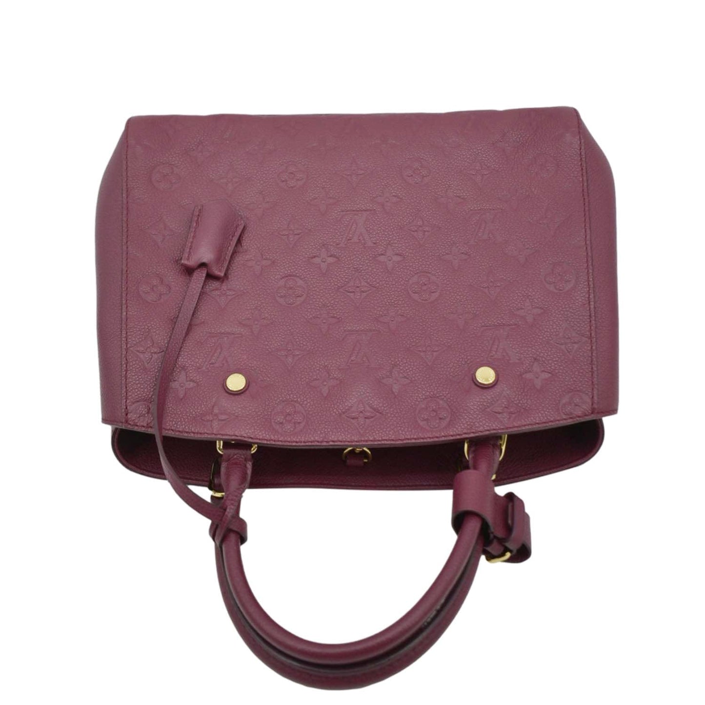 LOUIS VUITTON Montaigne MM Monogram Empreinte Satchel Shoulder Bag Aurore