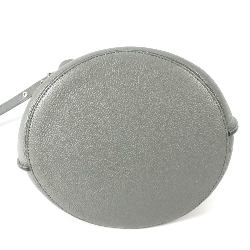 CELINE Handbag leather gray Shoulder bag with pouch Big bag Bucket Women Secondhand